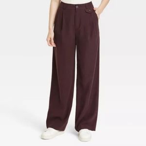 A New Day [Target] Wide Leg Pants, 12, Maroon